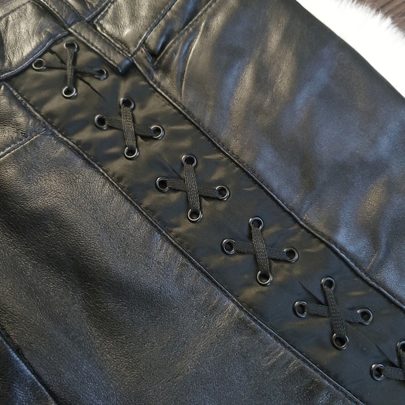 Dolce & Gabbana Y2K Lace Up Kick Out Leather Pant - Picture 6 of 7